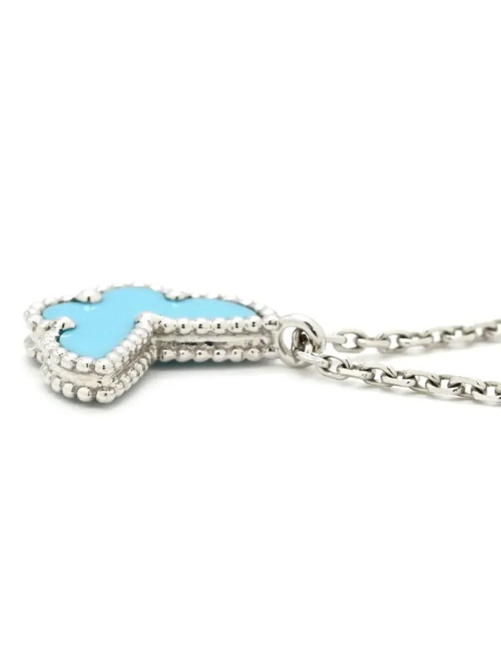 Van Cleef & Arpels Necklace Sweet Alhambra Papillon Blue White Gold 18k WG
